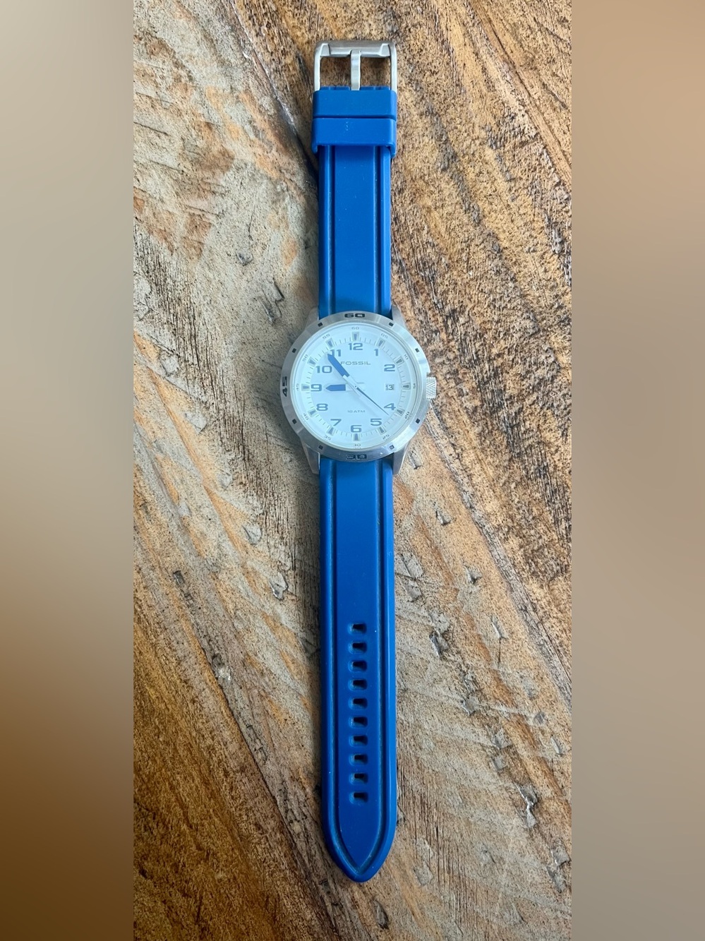 Men’s Fossil Quartz Watch Blue Silicone Strap